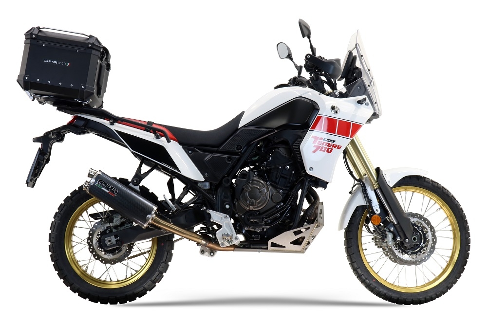 Exhaust compatible with Yamaha Tenere 700 2019-2020, Dual Poppy, Slip-on exhaust including removable db killer and link pipe, EPA-compliant 