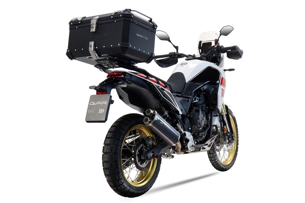 Exhaust compatible with Yamaha Tenere 700 2019-2020, Dual Poppy, Slip-on exhaust including removable db killer and link pipe, EPA-compliant 