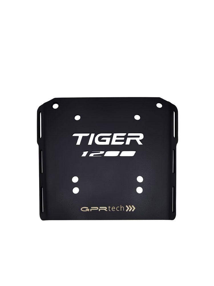 GPR TECH compatible with  Triumph Tiger 1200 explorer 2017/2021 e4 GPR TECH Specific fitting plate Top Case ALPITECH 55 LT compatible with original luggage rack,stainless steel made with 4 anchor points