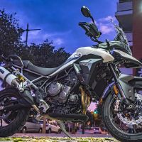 Exhaust compatible with Triumph Tiger 900 2020-2023, Albus Evo4, Slip-on exhaust including removable db killer and link pipe, EPA-compliant 