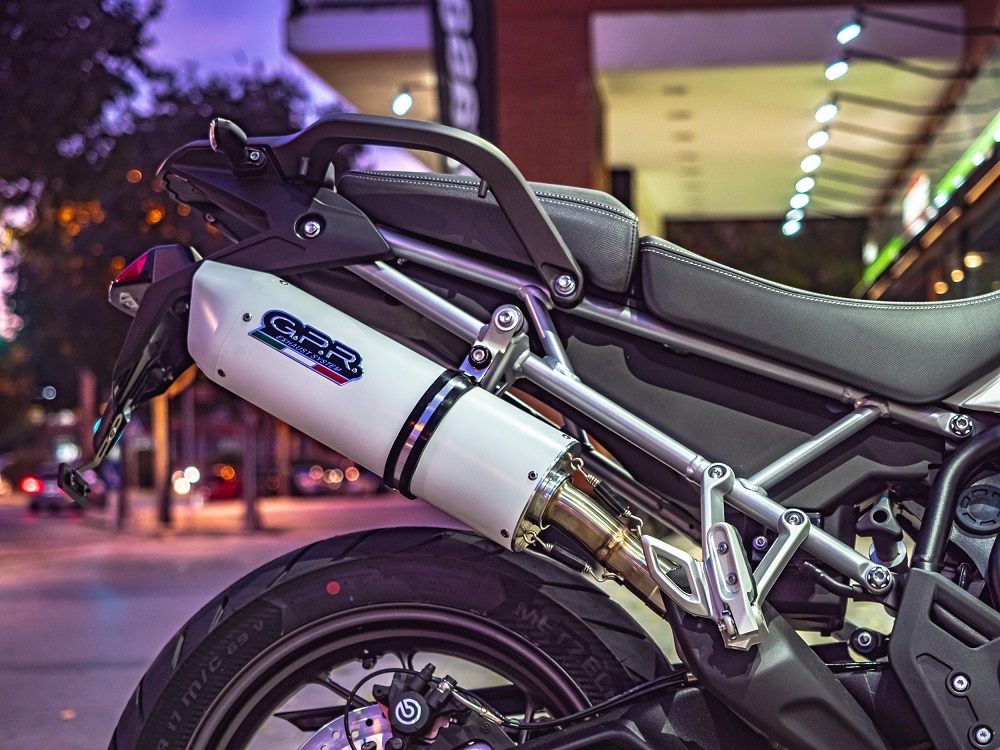 Exhaust compatible with Triumph Tiger 900 2020-2023, Albus Evo4, Slip-on exhaust including removable db killer and link pipe, EPA-compliant 