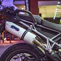Exhaust compatible with Triumph Tiger 900 2020-2023, Albus Evo4, Slip-on exhaust including removable db killer and link pipe, EPA-compliant 