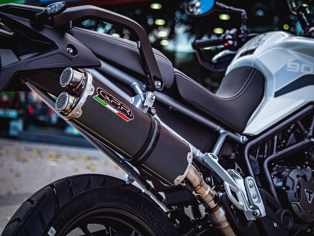 Exhaust compatible with Triumph Tiger 850 2020-2024, Dual Inox, Slip-on exhaust including removable db killer and link pipe, EPA-compliant 
