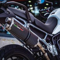 Exhaust compatible with Triumph Tiger 850 2020-2024, Dual Inox, Slip-on exhaust including removable db killer and link pipe, EPA-compliant 