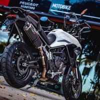 Exhaust compatible with Triumph Tiger 850 2020-2024, Dual Inox, Slip-on exhaust including removable db killer and link pipe, EPA-compliant 