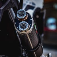 Exhaust compatible with Triumph Tiger 850 2020-2024, Dual Inox, Slip-on exhaust including removable db killer and link pipe, EPA-compliant 