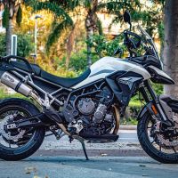 GPR exhaust compatible with  Triumph Tiger 900 2020-2023, New Grand Prix Evo Titanium, Slip-on exhaust including removable db killer and link pipe, EPA-compliant 