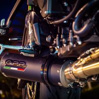 Exhaust compatible with Triumph Trident 660 2021-2024, M3 Black Titanium, Full system exhaust, including removable db killer 