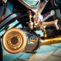 Exhaust compatible with Triumph Trident 660 2021-2024, M3 Black Titanium, Full system exhaust, including removable db killer 