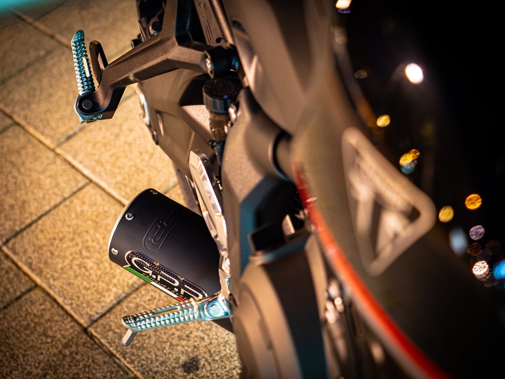 Exhaust compatible with Triumph Trident 660 2021-2024, M3 Black Titanium, Full system exhaust, including removable db killer 
