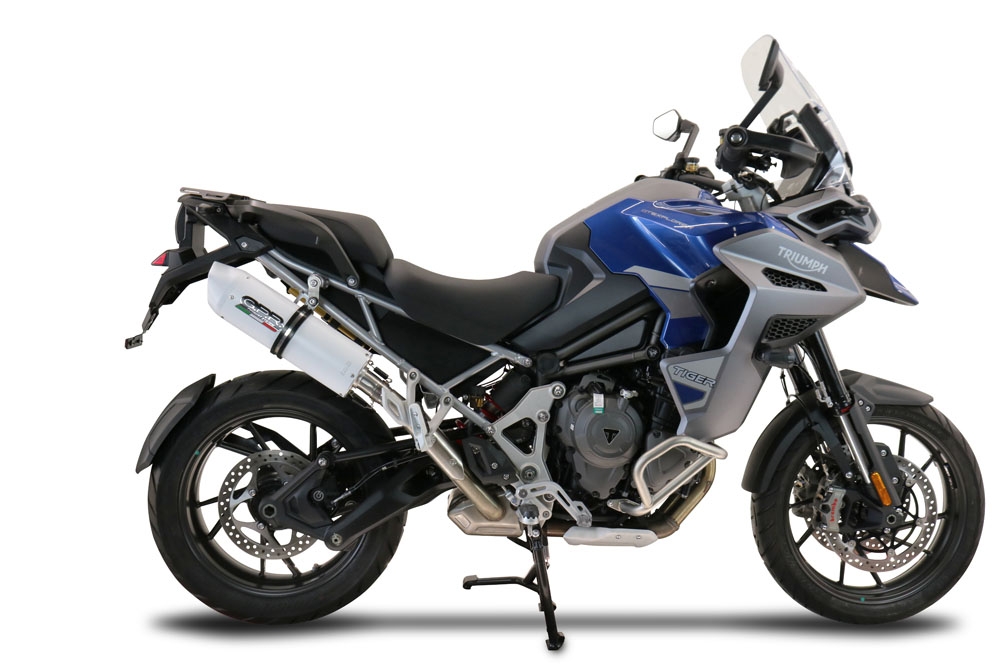 Exhaust compatible with Triumph Tiger 1200 Gt - Rally 2022-2024, Albus Evo4, Slip-on exhaust including removable db killer and link pipe, EPA-compliant 