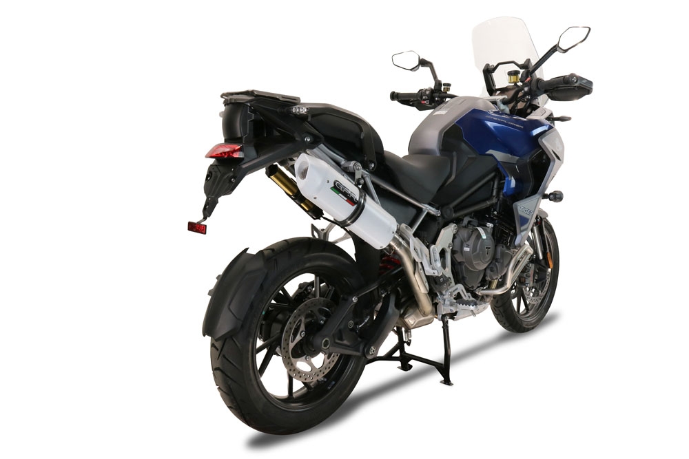 Exhaust compatible with Triumph Tiger 1200 Gt - Rally 2022-2024, Albus Evo4, Slip-on exhaust including removable db killer and link pipe, EPA-compliant 