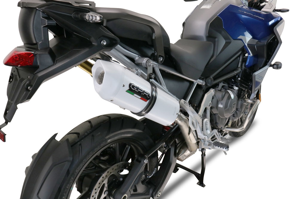 Exhaust compatible with Triumph Tiger 1200 Gt - Rally 2022-2024, Albus Evo4, Slip-on exhaust including removable db killer and link pipe, EPA-compliant 