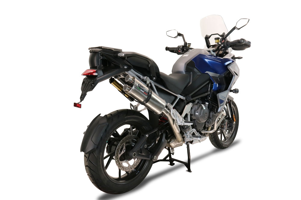 Exhaust compatible with Triumph Tiger 1200 Gt - Rally 2022-2024, Dual Inox, Slip-on exhaust including removable db killer and link pipe, EPA-compliant 