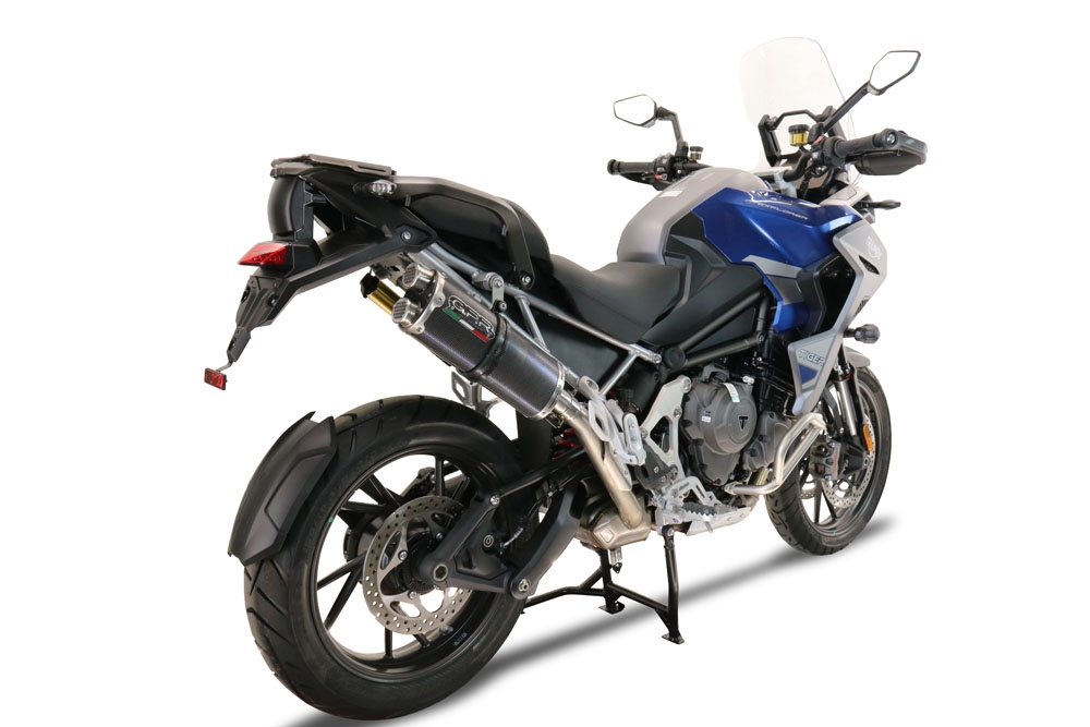 Exhaust compatible with Triumph Tiger 1200 Gt - Rally 2022-2024, Dual Poppy, Slip-on exhaust including removable db killer and link pipe, EPA-compliant 