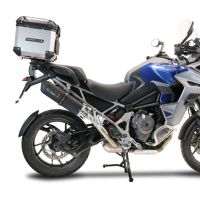 Exhaust compatible with Triumph Tiger 1200 Gt - Rally 2022-2024, Furore Evo4 Nero, Slip-on exhaust including removable db killer and link pipe, EPA-compliant 