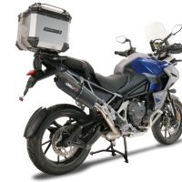 Exhaust compatible with Triumph Tiger 1200 Gt - Rally 2022-2024, Furore Evo4 Nero, Slip-on exhaust including removable db killer and link pipe, EPA-compliant 