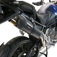 Exhaust compatible with Triumph Tiger 1200 Gt - Rally 2022-2024, Furore Evo4 Nero, Slip-on exhaust including removable db killer and link pipe, EPA-compliant 