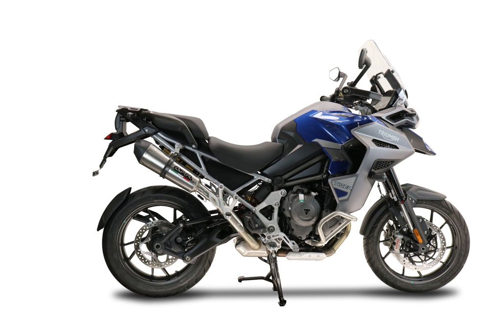 GPR exhaust compatible with  Triumph Tiger 1200 Gt - Rally 2022-2024, New Grand Prix Evo Titanium, Slip-on exhaust including removable db killer and link pipe, EPA-compliant 
