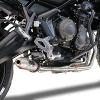 Exhaust compatible with Triumph Trident 660 2021-2024, Deeptone Inox, Full system exhaust, including removable db killer 