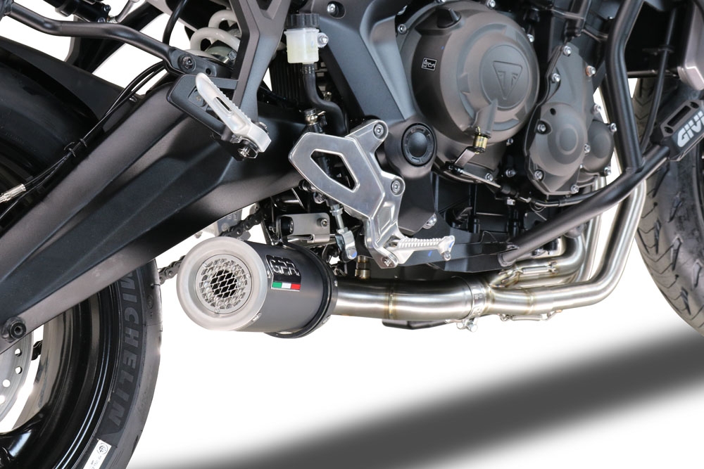 Exhaust compatible with Triumph Tiger Sport 660 2022-2024, M3 Black Titanium, Full system exhaust, including removable db killer 