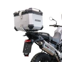 Top case GPR TECH compatible with  Triumph Tiger 900 2020/2023 e5 GPR TECH Top case in aluminum, silver color with specific plate included Capacity 35 LT.