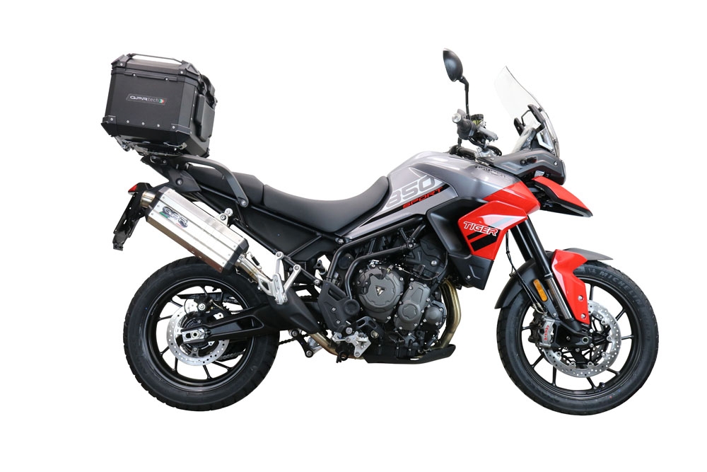 Top case GPR TECH compatible with  Triumph Tiger 900 2020/2023 e5 GPR TECH Top case in aluminum, black color with specific plate included Capacity 35 LT.