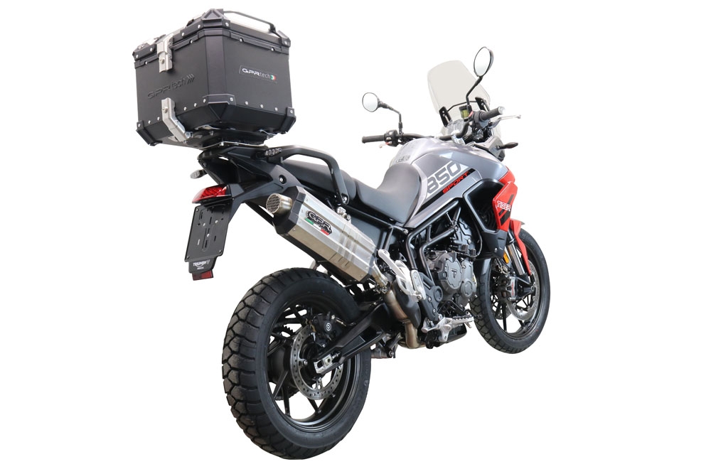 Top case GPR TECH compatible with  Triumph Tiger 900 2020/2023 e5 GPR TECH Top case in aluminum, black color with specific plate included Capacity 35 LT.