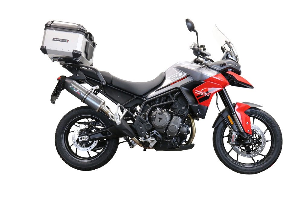 Top case GPR TECH compatible with  Triumph Tiger 900 2020/2023 e5 GPR TECH Top case in aluminum, silver color with specific plate included Capacity 45 LT.