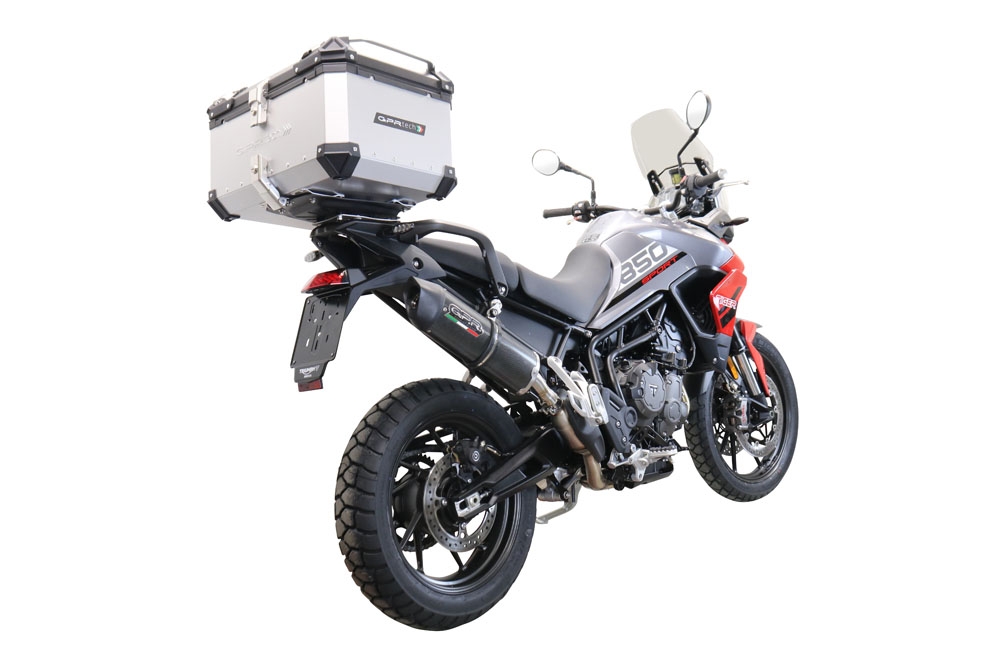 Top case GPR TECH compatible with  Triumph Tiger 900 2020/2023 e5 GPR TECH Top case in aluminum, silver color with specific plate included Capacity 45 LT.