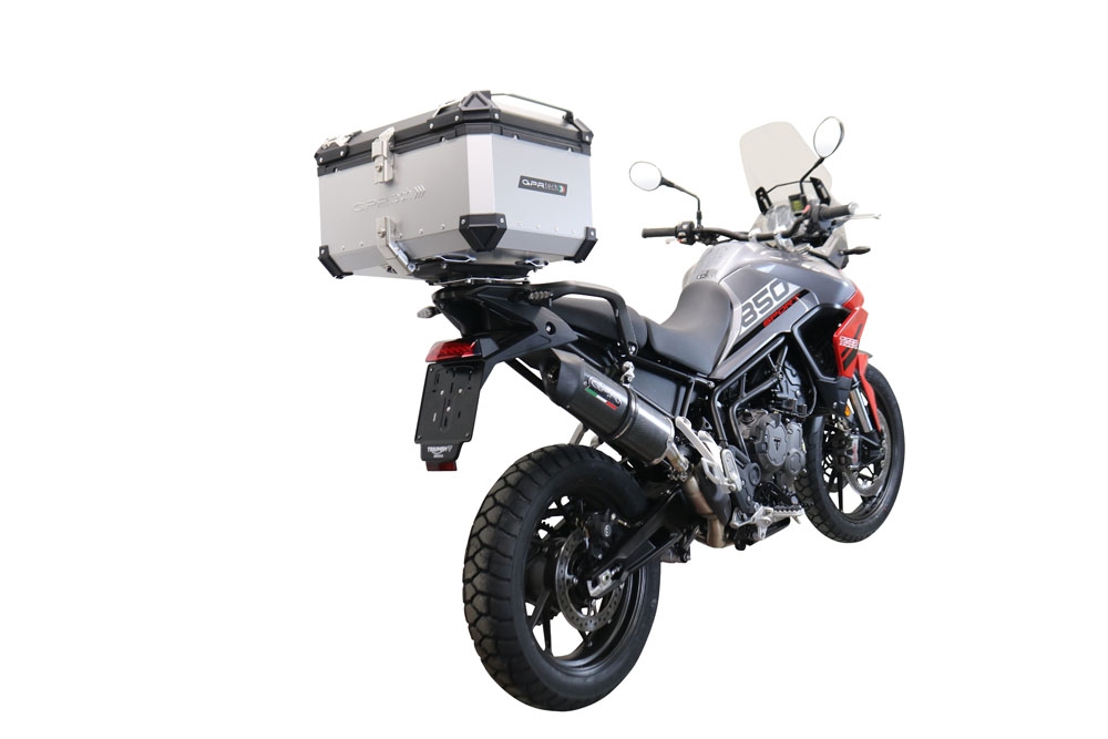 Top case GPR TECH compatible with  Triumph Tiger 900 2020/2023 e5 GPR TECH Top case in aluminum, silver color with specific plate included Capacity 45 LT.