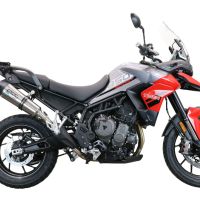 GPR exhaust compatible with  Triumph Tiger 850 2020-2024, New Grand Prix Evo Titanium, Slip-on exhaust including removable db killer and link pipe, EPA-compliant 