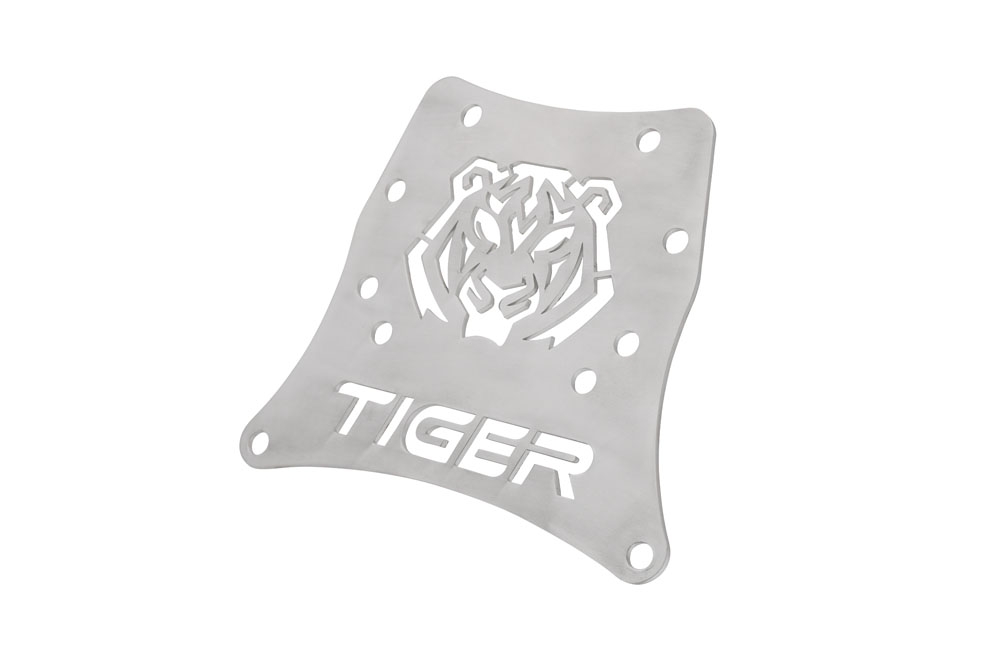 GPR TECH compatible with  Triumph Tiger 1200 Gt - Rally 2022/2024 e5 GPR TECH SPECIFIC TITANIUM PLATE TOP CASE-ALPITECH 35/55 LT compatible with original luggage rack,titanium made with 4 anchor points
