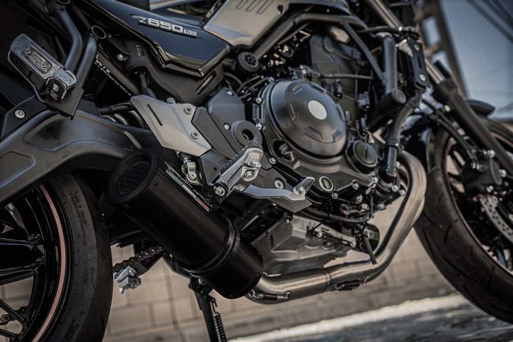 Exhaust compatible with Kawasaki Z650RS 2021-2023, M3 Black Titanium, Full system exhaust, including removable db killer 