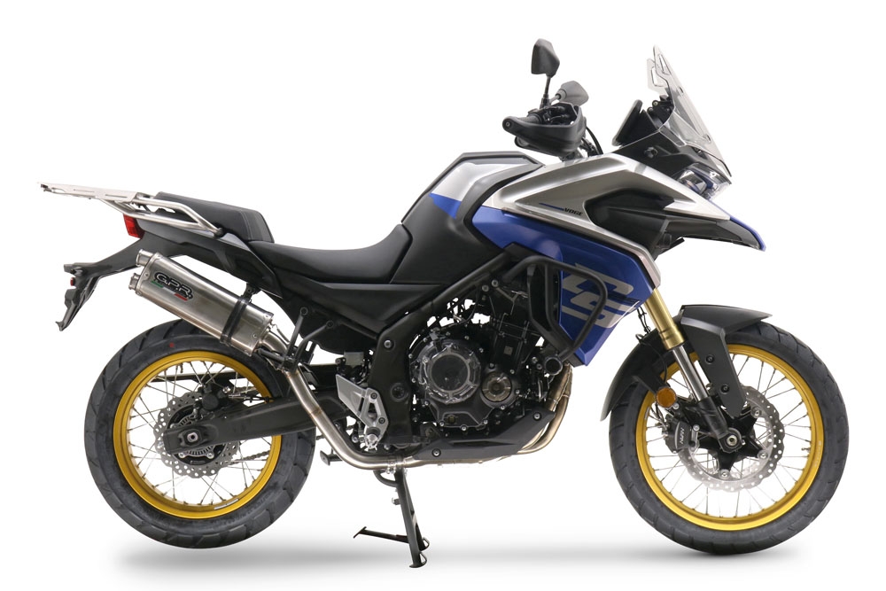 Exhaust compatible with Voge 525DSX 2023-2024, Dual Inox, Slip-on exhaust including removable db killer and link pipe, EPA-compliant 