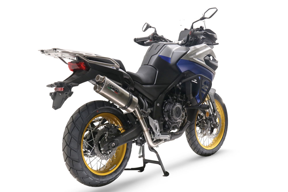 Exhaust compatible with Voge 525DSX 2023-2024, Dual Inox, Slip-on exhaust including removable db killer and link pipe, EPA-compliant 