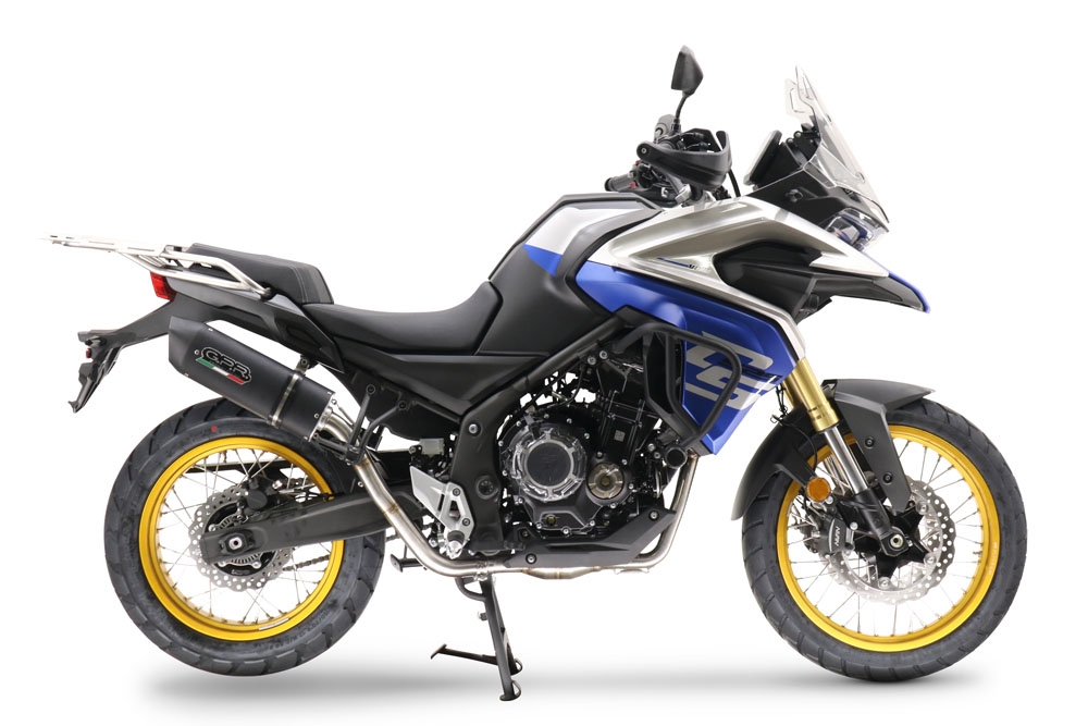 Exhaust compatible with Voge 525DSX 2023-2024, Furore Evo4 Nero, Slip-on exhaust including removable db killer and link pipe, EPA-compliant 