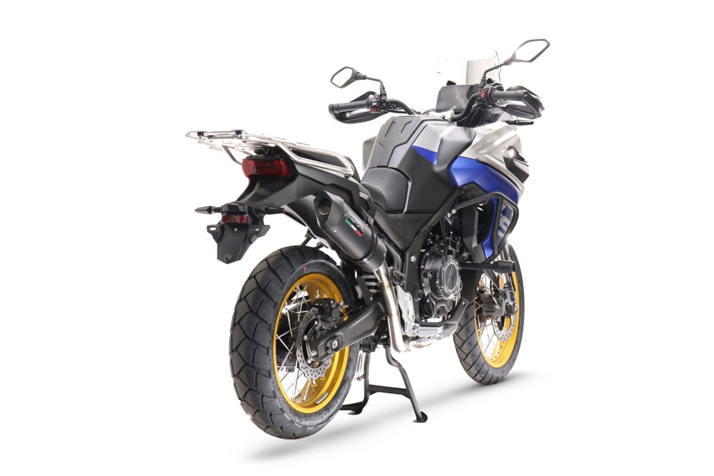 Exhaust compatible with Voge 525DSX 2023-2024, Furore Evo4 Nero, Slip-on exhaust including removable db killer and link pipe, EPA-compliant 