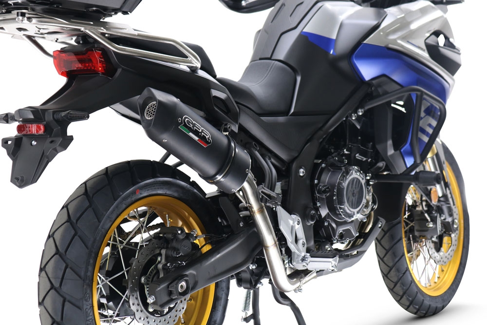 Exhaust compatible with Voge 525DSX 2023-2024, Furore Evo4 Nero, Slip-on exhaust including removable db killer and link pipe, EPA-compliant 