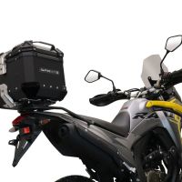 Top case GPR TECH compatible with  Voge 300Rally 2022/2024 e5 GPR TECH Top case in aluminum, black color with specific plate included Capacity 26 LT.