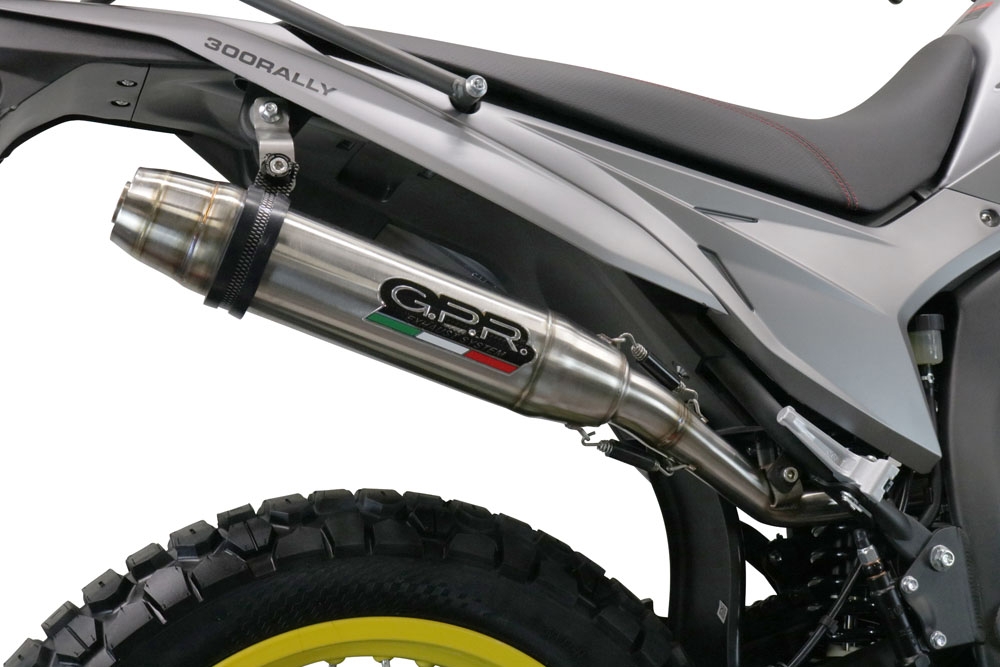 GPR exhaust compatible with Voge 300Rally 2022-2024, Deeptone Inox, Homologated legal slip-on exhaust including removable db killer, link pipe and catalyst 