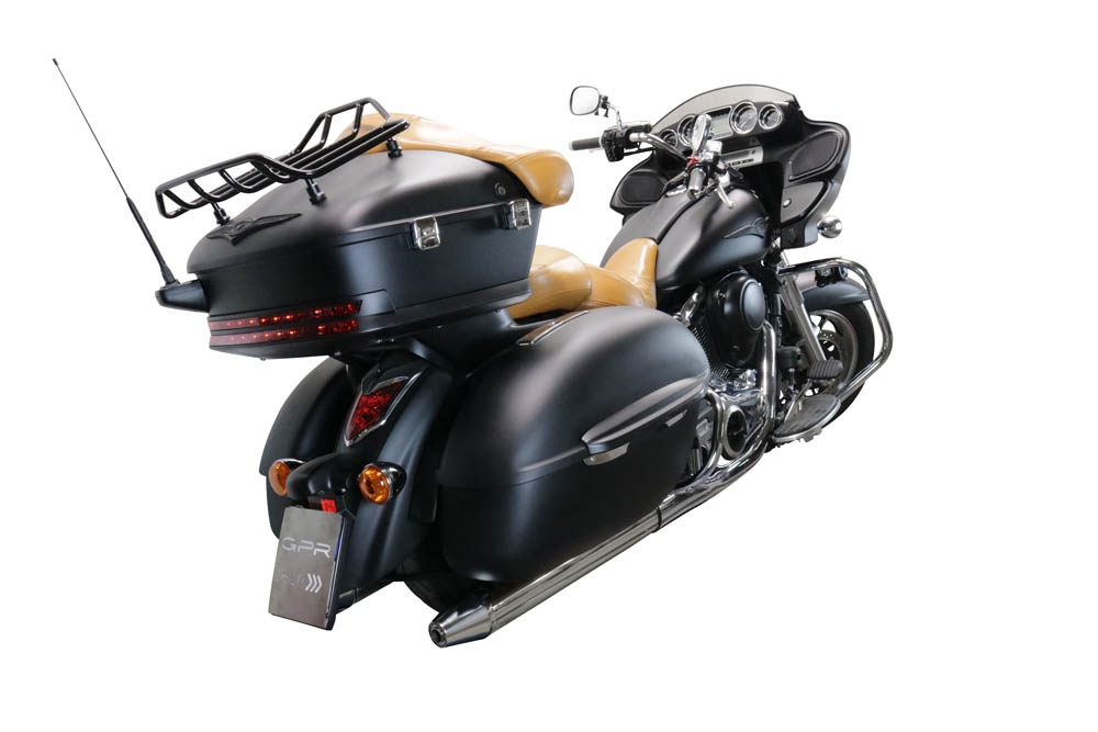 Exhaust compatible with Kawasaki Vulcan VN 1700 Voyager ABS 2011-2016, Maxy Deeptone Cruiser, Dual slip-on including removable db killers and link pipes, EPA-compliant 
