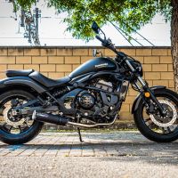 GPR exhaust compatible with Kawasaki Vulcan 650 S 2014-2016, M3 Black Titanium, Homologated legal full system exhaust, including removable db killer and catalyst 