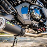 GPR exhaust compatible with Kawasaki Vulcan 650 S 2014-2016, M3 Black Titanium, Homologated legal full system exhaust, including removable db killer and catalyst 