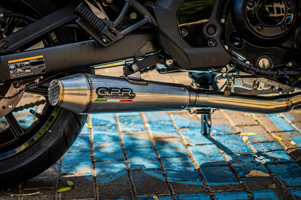 GPR exhaust compatible with Kawasaki Vulcan 650 S 2021-2023, Ultracone, Homologated legal full system exhaust, including removable db killer and catalyst 