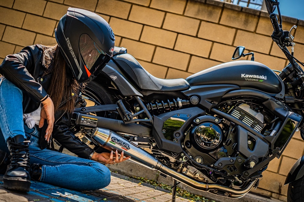 GPR exhaust compatible with Kawasaki Vulcan 650 S 2021-2023, Ultracone, Homologated legal full system exhaust, including removable db killer and catalyst 