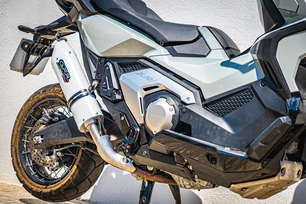 Exhaust compatible with Honda Forza 750 2021-2024, Albus Evo4, Slip-on exhaust including removable db killer and link pipe, EPA-compliant 