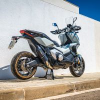 Exhaust compatible with Honda X-Adv 750 2021-2024, Furore Evo4 Nero, Slip-on exhaust including removable db killer and link pipe, EPA-compliant 