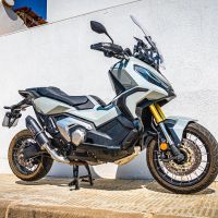 Exhaust compatible with Honda X-Adv 750 2021-2024, Furore Evo4 Nero, Slip-on exhaust including removable db killer and link pipe, EPA-compliant 