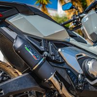 Exhaust compatible with Honda X-Adv 750 2021-2024, Furore Evo4 Nero, Slip-on exhaust including removable db killer and link pipe, EPA-compliant 